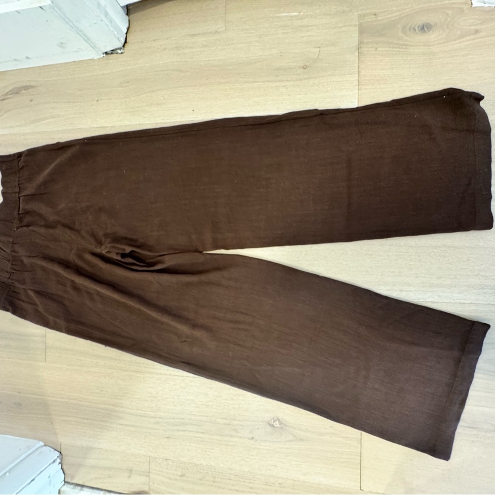 NWT LSPACE RHODES BROWN LINEN TROUSERS- SIZE M RETAILS $178 - Picture 4 of 4